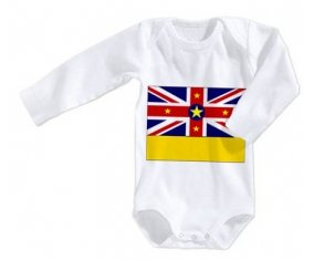Body bébé Drapeau Niue taille 3/6 mois manches Longues