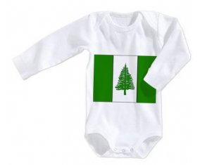 Body bébé Drapeau l'ile de Norfolk taille 3/6 mois manches Longues