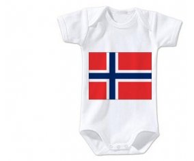 Body bébé Drapeau Norvège taille 3/6 mois manches Courtes