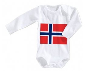 Body bébé Drapeau Norvège taille 3/6 mois manches Longues