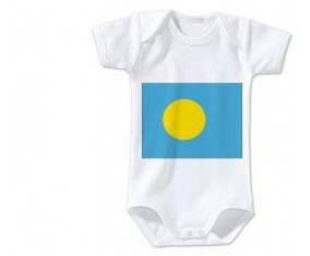 Body bébé Drapeau Palau taille 3/6 mois manches Courtes