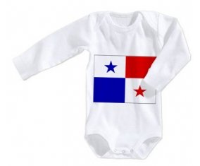 Body bébé Drapeau Panama taille 3/6 mois manches Longues