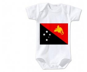 Body bébé Drapeau Papouasie Nouvelle Guinée taille 3/6 mois manches Courtes