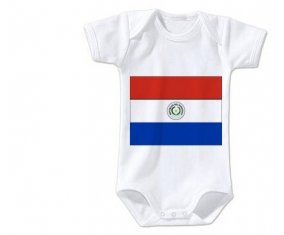Body bébé Drapeau Paraguay taille 3/6 mois manches Courtes