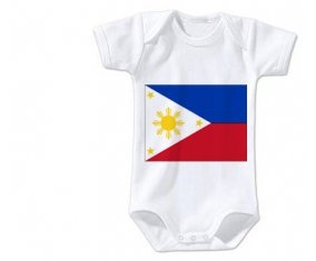 Body bébé Drapeau Philippines taille 3/6 mois manches Courtes