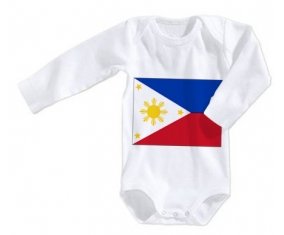 Body bébé Drapeau Philippines taille 3/6 mois manches Longues