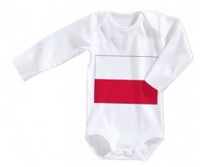 Body bébé Drapeau Pologne taille 3/6 mois manches Longues