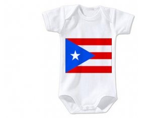 Body bébé Drapeau Porto Rico taille 3/6 mois manches Courtes