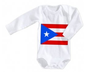 Body bébé Drapeau Porto Rico taille 3/6 mois manches Longues