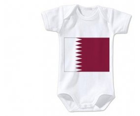 Body bébé Drapeau Qatar taille 3/6 mois manches Courtes