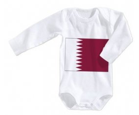 Body bébé Drapeau Qatar taille 3/6 mois manches Longues