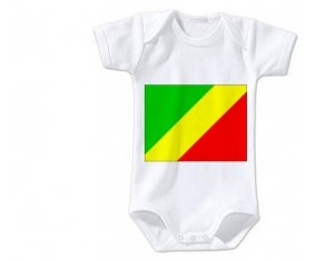 Body bébé Drapeau République du Congo taille 3/6 mois manches Courtes