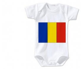 Body bébé Drapeau Roumanie taille 3/6 mois manches Courtes