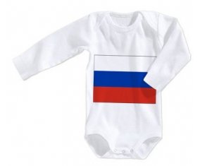 Body bébé Drapeau Russie taille 3/6 mois manches Longues