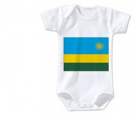 Body bébé Drapeau Rwanda taille 3/6 mois manches Courtes