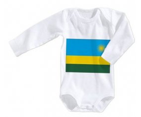Body bébé Drapeau Rwanda taille 3/6 mois manches Longues
