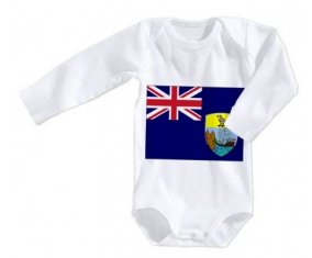 Body bébé Drapeau Sainte-Hélène taille 3/6 mois manches Longues