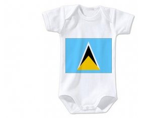 Body bébé Drapeau Sainte-Lucie taille 3/6 mois manches Courtes