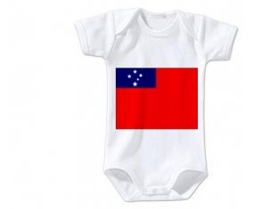 Body bébé Drapeau Samoa taille 3/6 mois manches Courtes