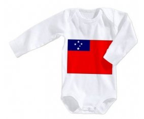 Body bébé Drapeau Samoa taille 3/6 mois manches Longues