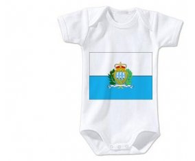 Body bébé Drapeau Saint Marin taille 3/6 mois manches Courtes