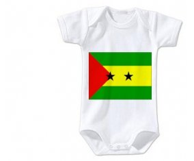 Body bébé Drapeau Sao Tomé et Principe taille 3/6 mois manches Courtes