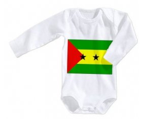 Body bébé Drapeau Sao Tomé et Principe taille 3/6 mois manches Longues