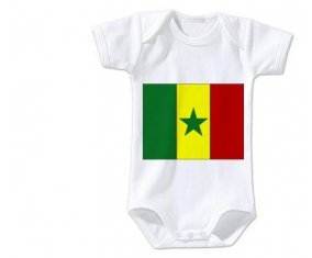 Body bébé Drapeau Sénégal taille 3/6 mois manches Courtes
