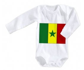 Body bébé Drapeau Sénégal taille 3/6 mois manches Longues