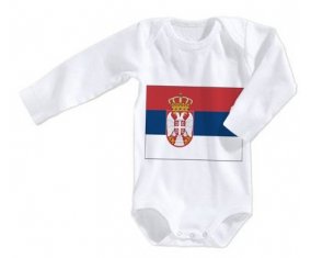 Body bébé Drapeau Serbie taille 3/6 mois manches Longues