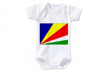 Body bébé Drapeau les Seychelles taille 3/6 mois manches Courtes