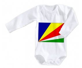 Body bébé Drapeau les Seychelles taille 3/6 mois manches Longues