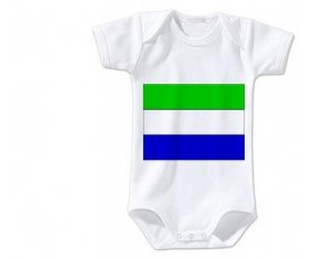 Body bébé Drapeau Sierra Leone taille 3/6 mois manches Courtes