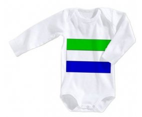 Body bébé Drapeau Sierra Leone taille 3/6 mois manches Longues