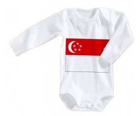 Body bébé Drapeau Singapour taille 3/6 mois manches Longues