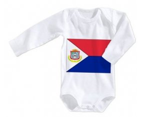 Body bébé Drapeau Sint Maarten taille 3/6 mois manches Longues