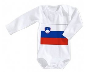 Body bébé Drapeau Slovénie taille 3/6 mois manches Longues