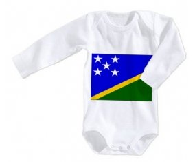 Body bébé Drapeau îles Salomon taille 3/6 mois manches Longues