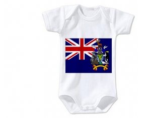 Body bébé Drapeau Géorgie du Sud et les Îles Sandwich du Sud taille 3/6 mois manches Courtes