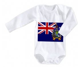 Body bébé Drapeau Géorgie du Sud et les Îles Sandwich du Sud taille 3/6 mois manches Longues