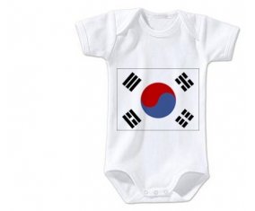 Body bébé Drapeau Corée du Sud taille 3/6 mois manches Courtes