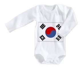 Body bébé Drapeau Corée du Sud taille 3/6 mois manches Longues