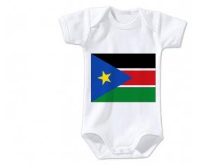 Body bébé Drapeau Soudan du sud taille 3/6 mois manches Courtes