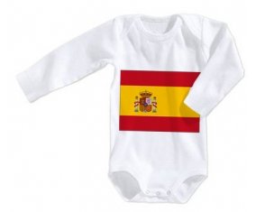 Body bébé Drapeau Espagne taille 3/6 mois manches Longues