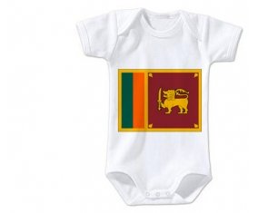 Body bébé Drapeau Sri Lanka Srilanka taille 3/6 mois manches Courtes
