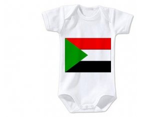 Body bébé Drapeau Soudan taille 3/6 mois manches Courtes