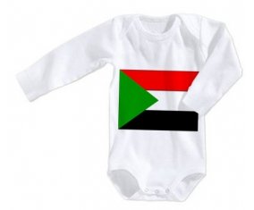Body bébé Drapeau Soudan taille 3/6 mois manches Longues