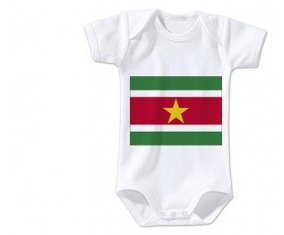 Body bébé Drapeau Suriname taille 3/6 mois manches Courtes
