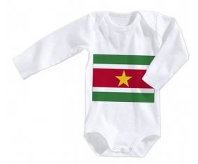 Body bébé Drapeau Suriname taille 3/6 mois manches Longues