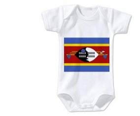 Body bébé Drapeau Swaziland taille 3/6 mois manches Courtes